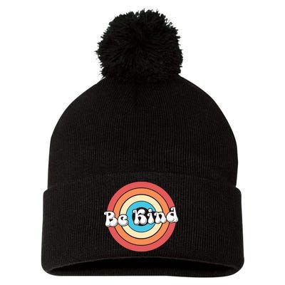 Be Kind Retro Emblem Pom Pom 12in Knit Beanie