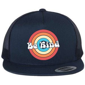 Be Kind Retro Emblem Flat Bill Trucker Hat