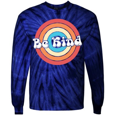 Be Kind Retro Emblem Tie-Dye Long Sleeve Shirt