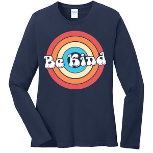 Be Kind Retro Emblem Ladies Long Sleeve Shirt