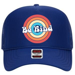 Be Kind Retro Emblem High Crown Mesh Back Trucker Hat