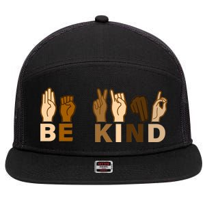 Be Kind Sign Language 7 Panel Mesh Trucker Snapback Hat