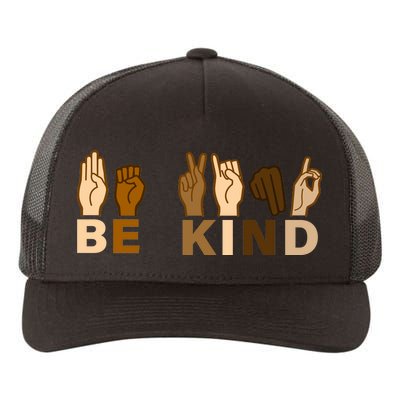 Be Kind Sign Language Yupoong Adult 5-Panel Trucker Hat