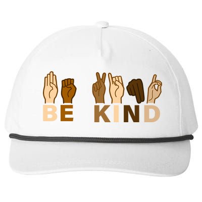 Be Kind Sign Language Snapback Five-Panel Rope Hat