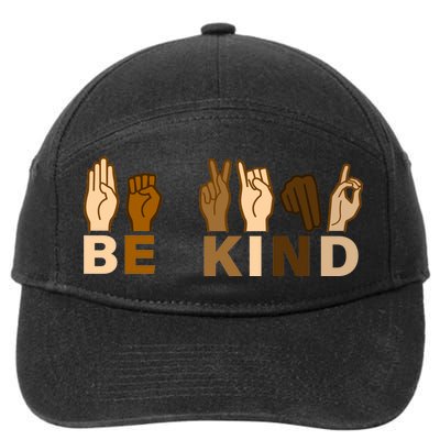 Be Kind Sign Language 7-Panel Snapback Hat