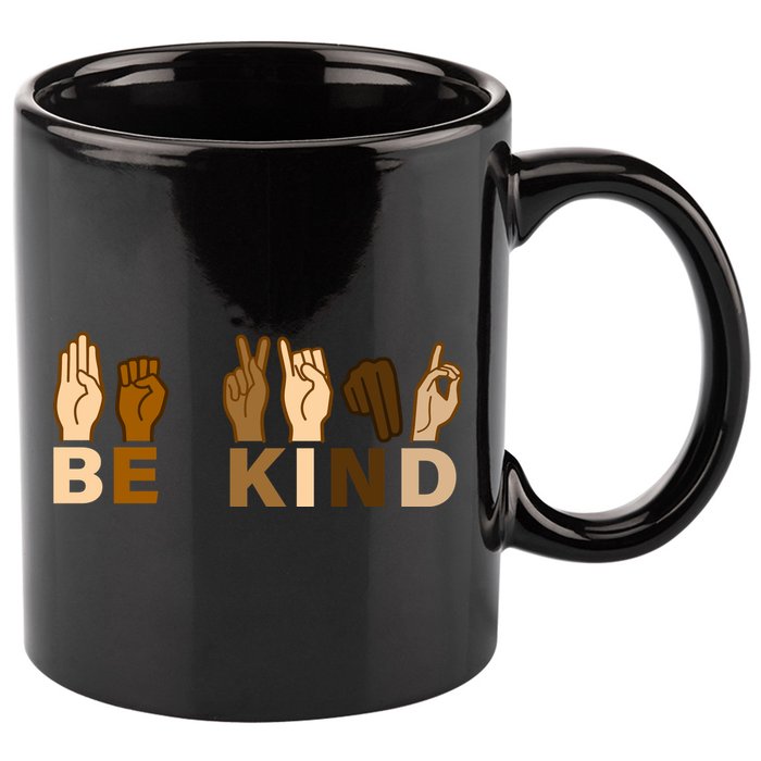 Be Kind Sign Language 11oz C Handle Ceramic Mug