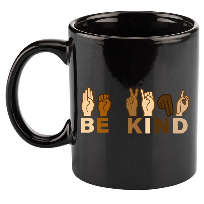 Be Kind Sign Language 11oz C Handle Ceramic Mug