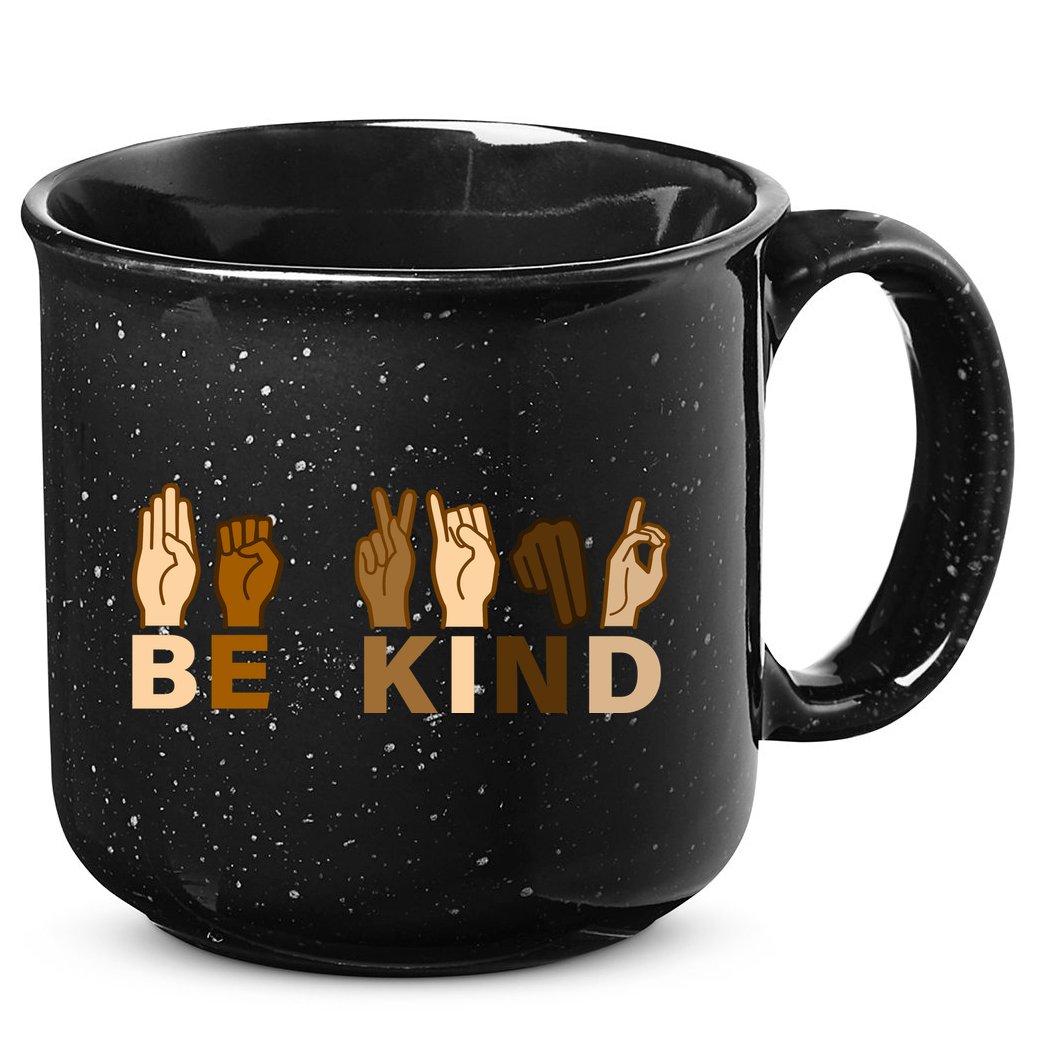 Be Kind Sign Language 15oz Campfire Ceramic Mug
