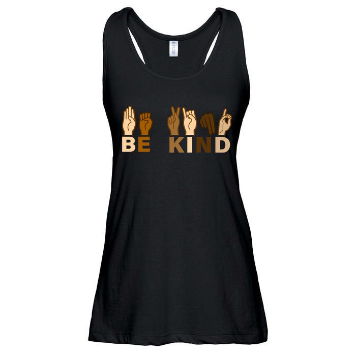 Be Kind Sign Language Ladies Essential Flowy Tank