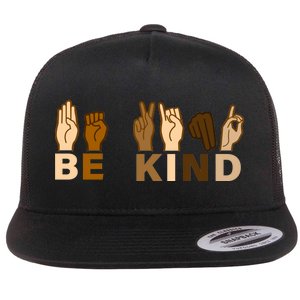 Be Kind Sign Language Flat Bill Trucker Hat