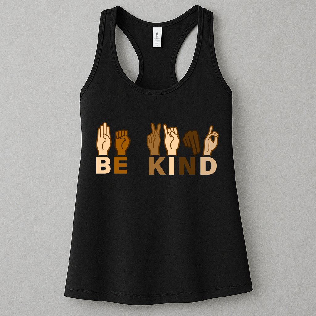 Be Kind Sign Language Womens Tank Top