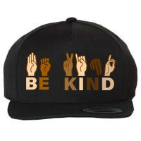 Be Kind Sign Language Wool Snapback Cap