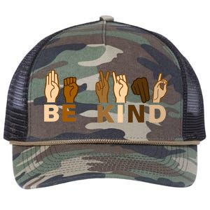 Be Kind Sign Language Retro Rope Trucker Hat Cap