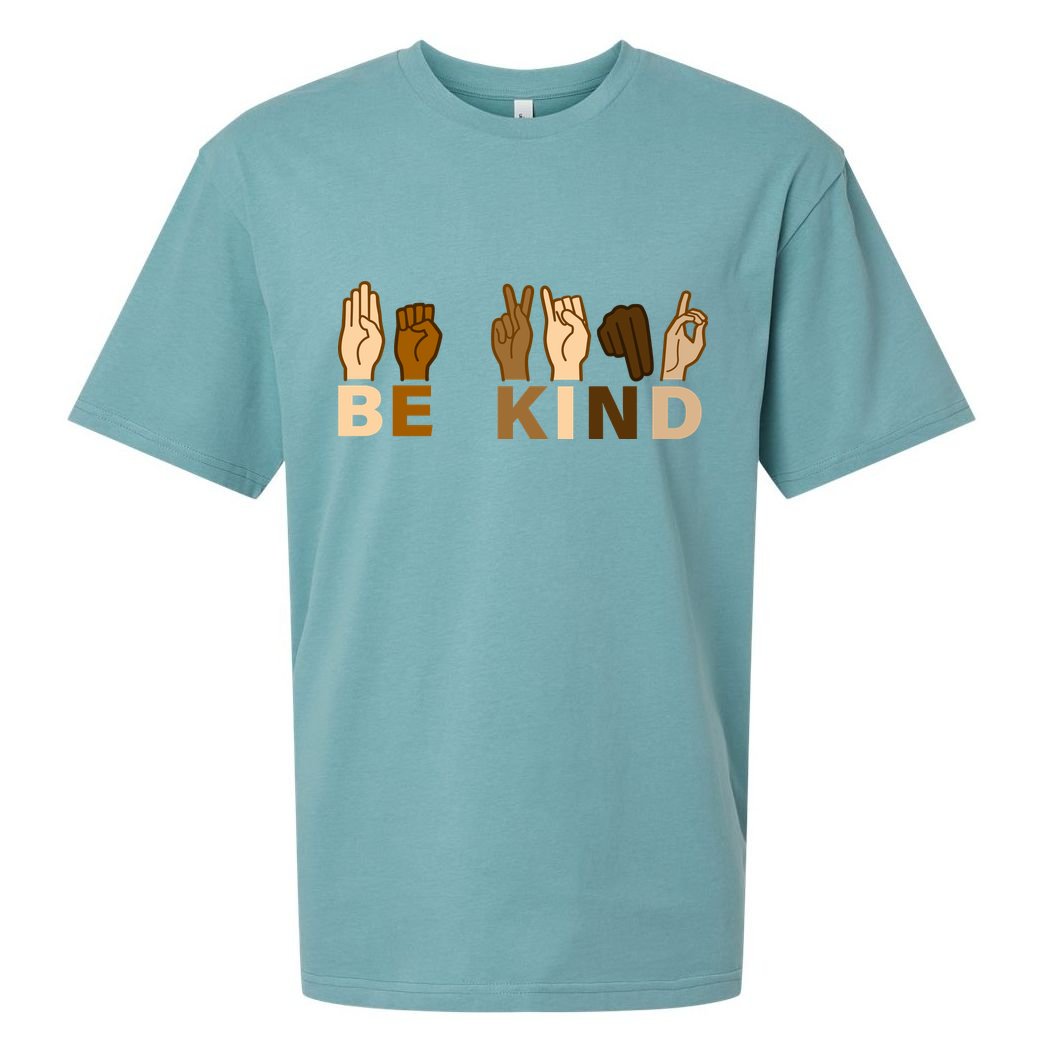 Be Kind Sign Language Sueded Cloud Jersey T-Shirt