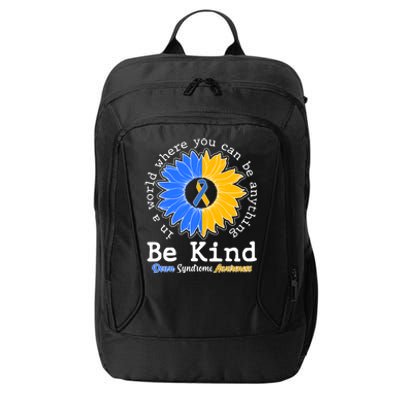 Be Kind Sunflower Ribbon Down Syndrome Awareness City Backpack