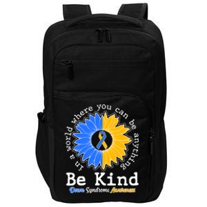 Be Kind Sunflower Ribbon Down Syndrome Awareness Impact Tech Backpack