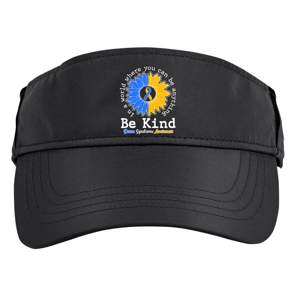 Be Kind Sunflower Ribbon Down Syndrome Awareness Adult Drive Performance Visor
