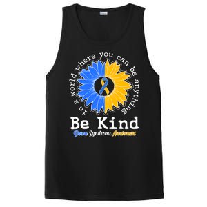 Be Kind Sunflower Ribbon Down Syndrome Awareness PosiCharge Competitor Tank