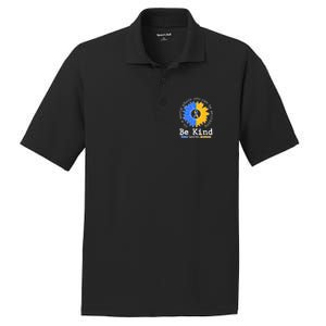 Be Kind Sunflower Ribbon Down Syndrome Awareness PosiCharge RacerMesh Polo