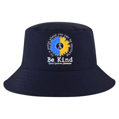 Be Kind Sunflower Ribbon Down Syndrome Awareness Cool Comfort Performance Bucket Hat
