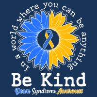 Be Kind Sunflower Ribbon Down Syndrome Awareness Cooling Performance Crew T-Shirt