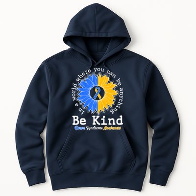 Be Kind Sunflower Ribbon Down Syndrome Awareness Hoodie