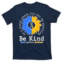 Be Kind Sunflower Ribbon Down Syndrome Awareness T-Shirt