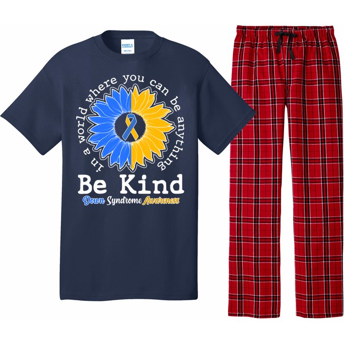 Be Kind Sunflower Ribbon Down Syndrome Awareness Pajama Set