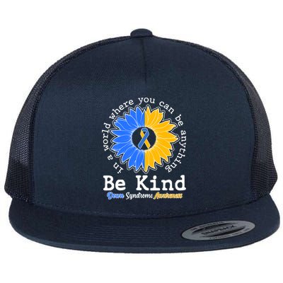 Be Kind Sunflower Ribbon Down Syndrome Awareness Flatbill Hat