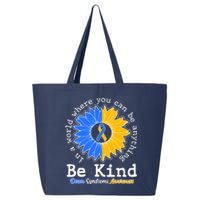 Be Kind Sunflower Ribbon Down Syndrome Awareness 25L Jumbo Tote