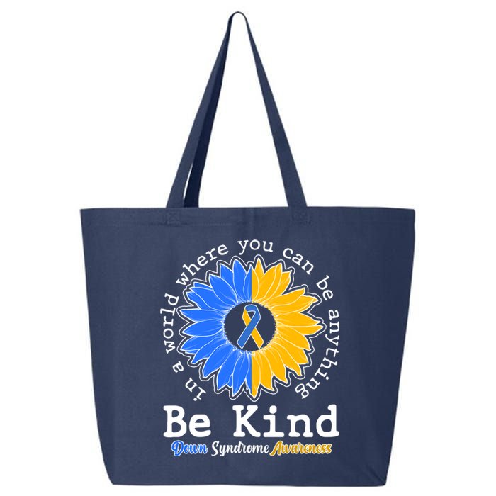 Be Kind Sunflower Ribbon Down Syndrome Awareness 25L Jumbo Tote