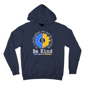 Be Kind Sunflower Ribbon Down Syndrome Awareness Tall Hoodie