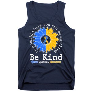 Be Kind Sunflower Ribbon Down Syndrome Awareness Tank Top