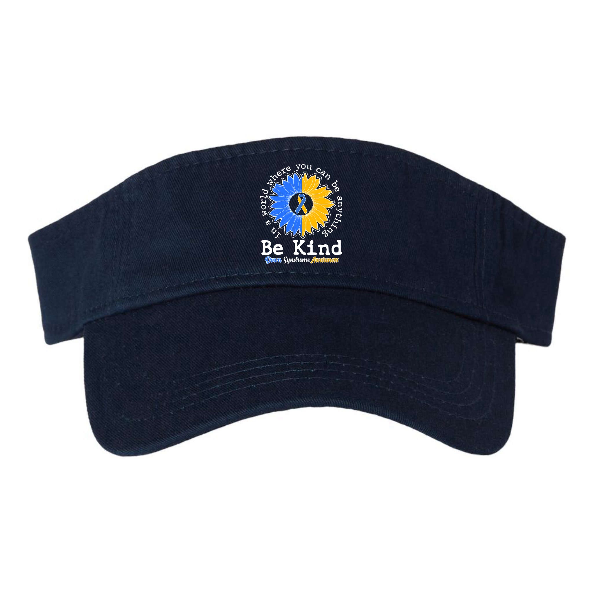 Be Kind Sunflower Ribbon Down Syndrome Awareness Visor