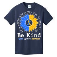 Be Kind Sunflower Ribbon Down Syndrome Awareness Kids T-Shirt