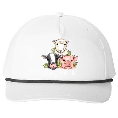 Be Kind To Every Kind Vegan Snapback Five-Panel Rope Hat