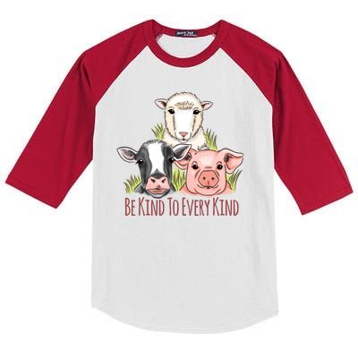 Be Kind To Every Kind Vegan Kids Colorblock Raglan Jersey