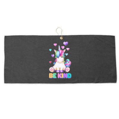 Be Kind Unicorn Large Microfiber Waffle Golf Towel