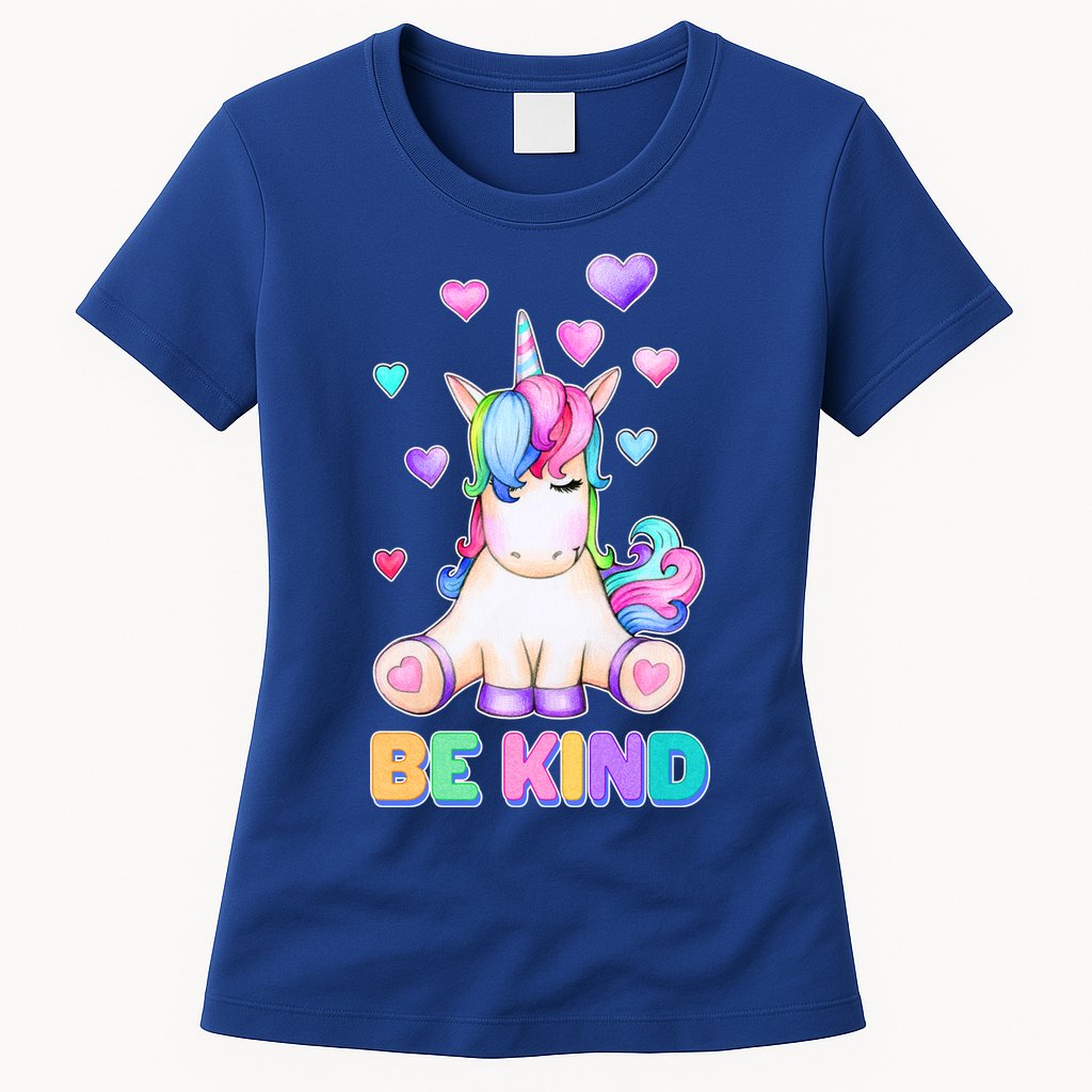 Be Kind Unicorn Womens T-Shirt