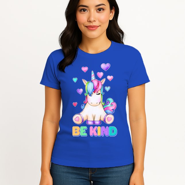 Be Kind Unicorn Womens T-Shirt