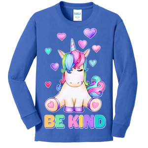 Be Kind Unicorn Kids Long Sleeve Shirt