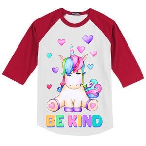 Be Kind Unicorn Kids Colorblock Raglan Jersey