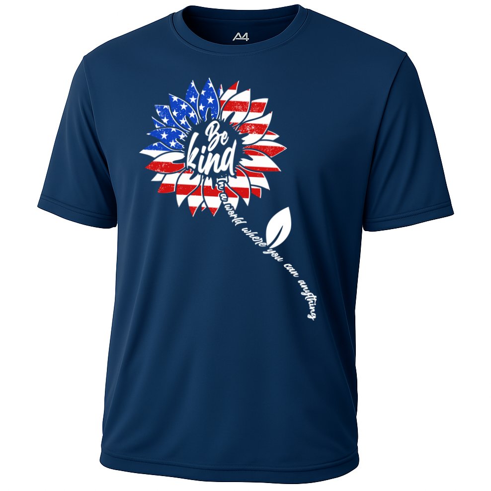 Be Kind USA American Sunflower Cooling Performance Crew T-Shirt