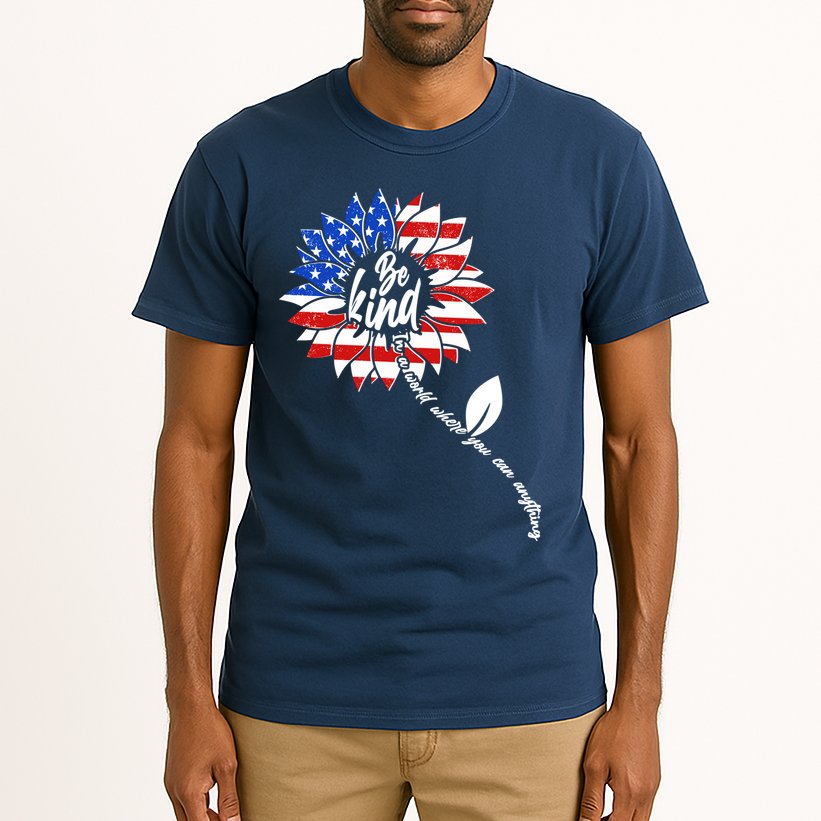 Be Kind USA American Sunflower Tall T-Shirt