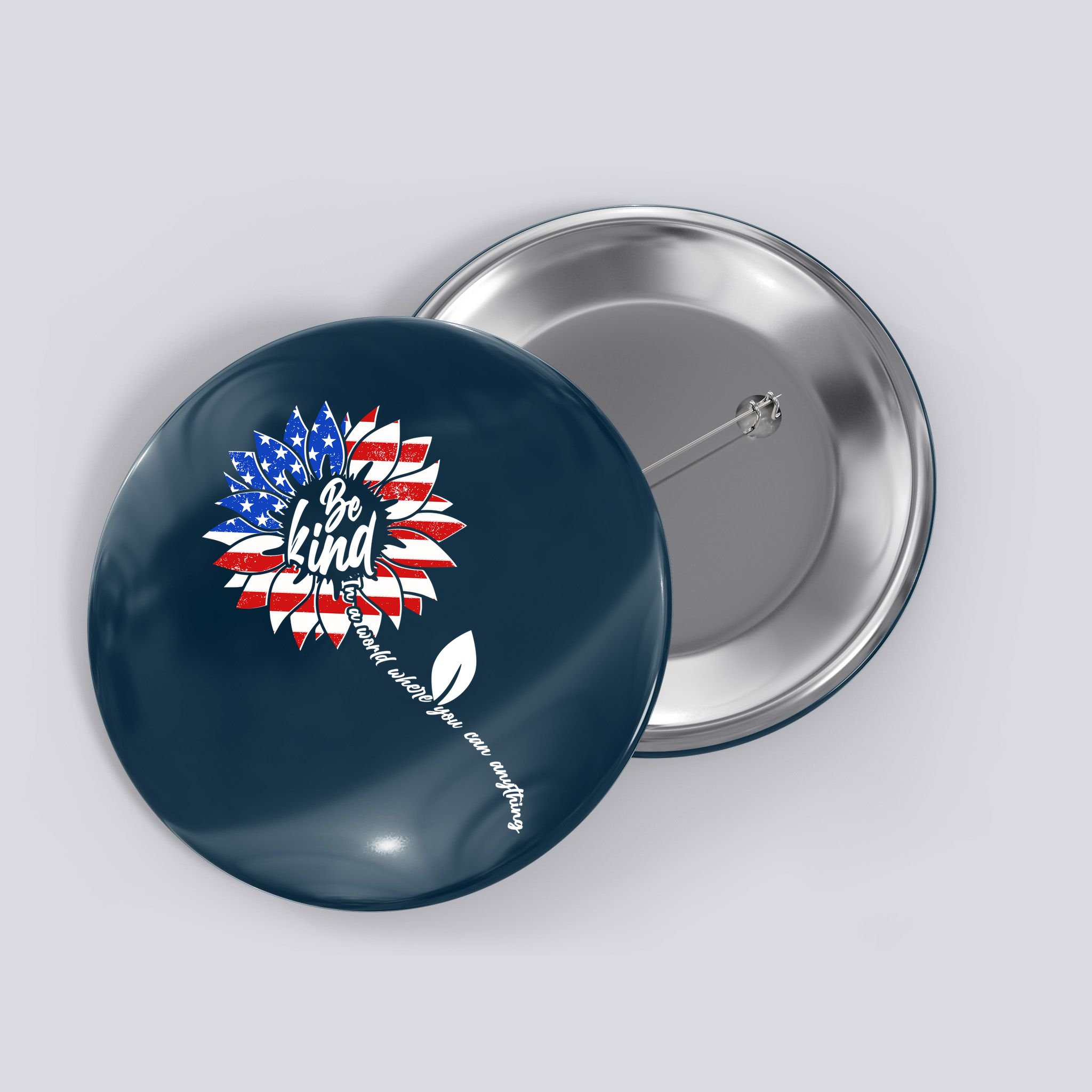Be Kind USA American Sunflower Button