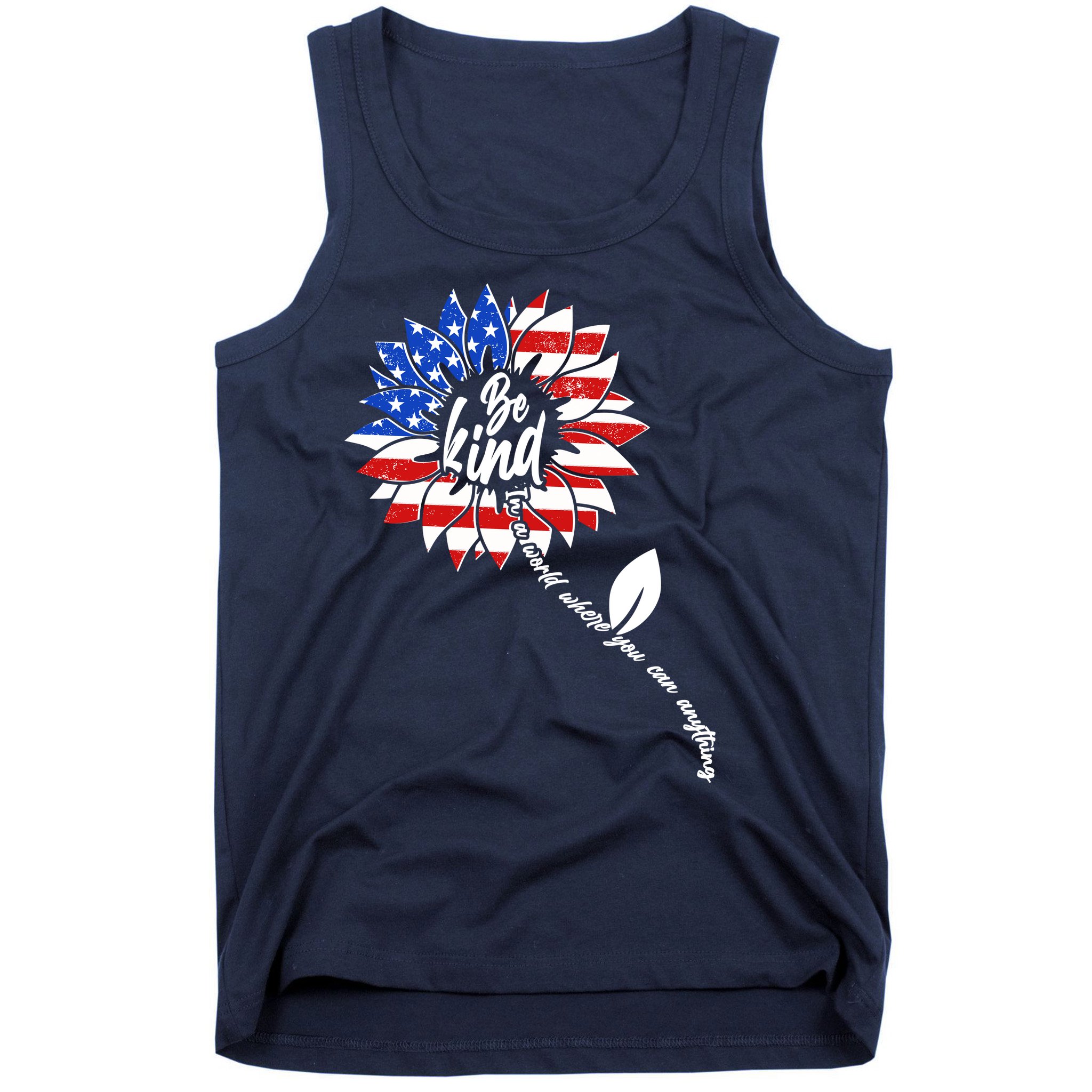 Be Kind USA American Sunflower Tank Top