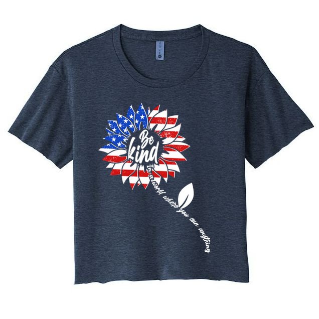 Be Kind USA American Sunflower Crop Top
