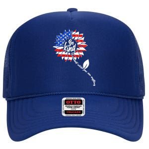 Be Kind USA American Sunflower High Crown Mesh Back Trucker Hat