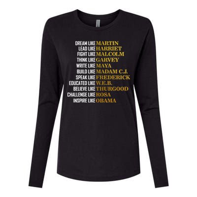 Be Like Inspiring Leaders Black History Womens Cotton Relaxed Long Sleeve T-Shirt