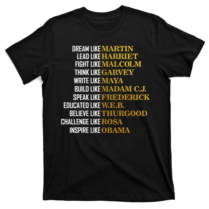 Be Like Inspiring Leaders Black History T-Shirt